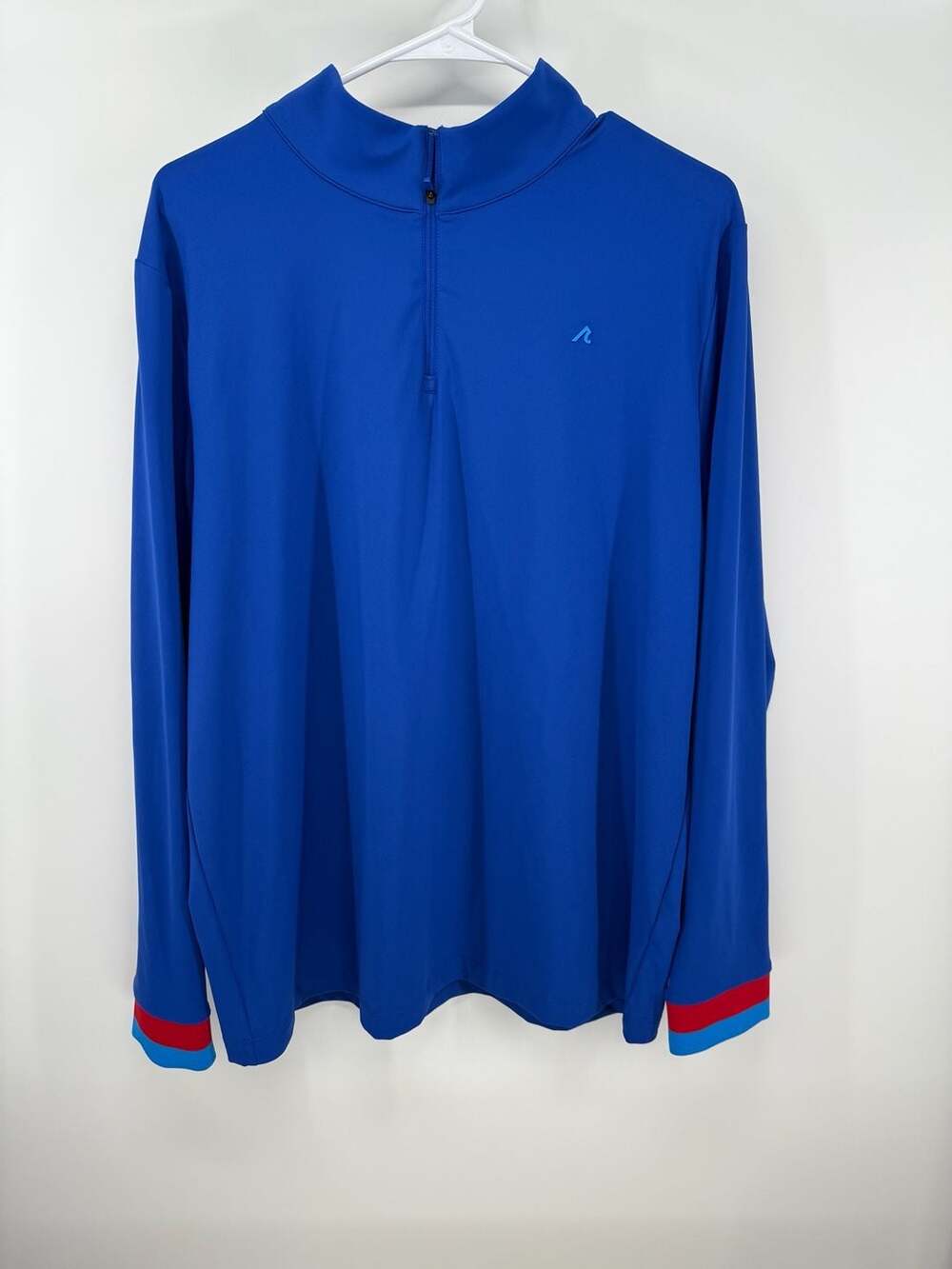 REDVANLY Hubbard Performance Men's Large Quarter Zip Golf Pullover in Blue